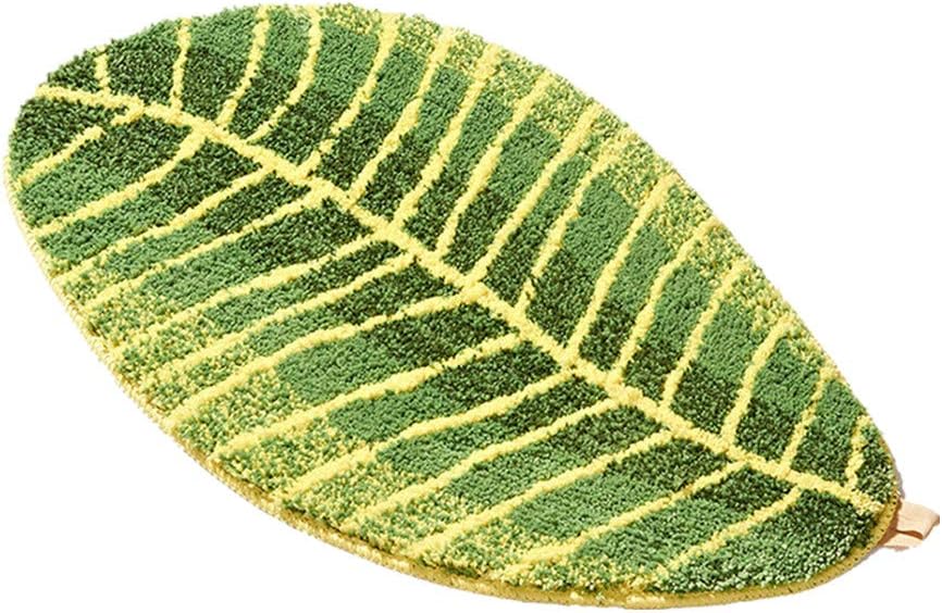 Mata łazienkowa antypoślizgowa, miękka mata łazienkowa z mikrofibry, chłonna, nadająca się do prania w pralce, mata w kształcie liścia, mata kuchenna
