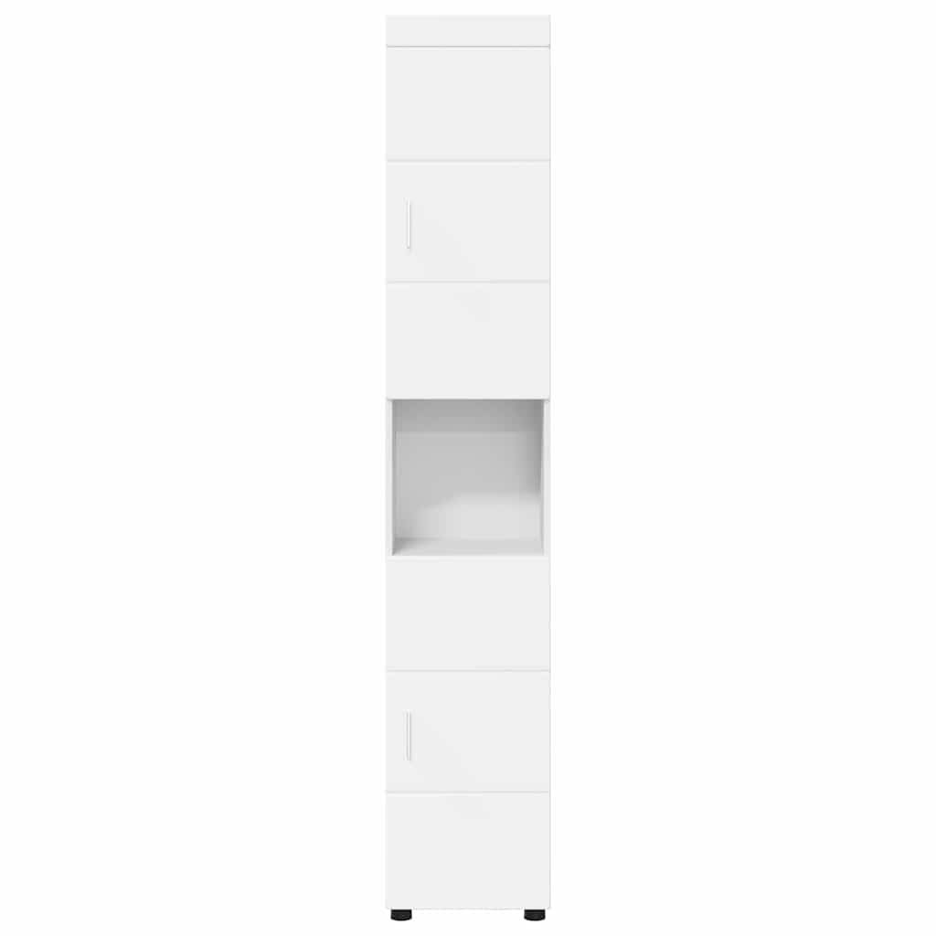 vidaXL Gabinete de Baño Blanco 37 x 31.5 x 203 cm Madera contrachapada - 6