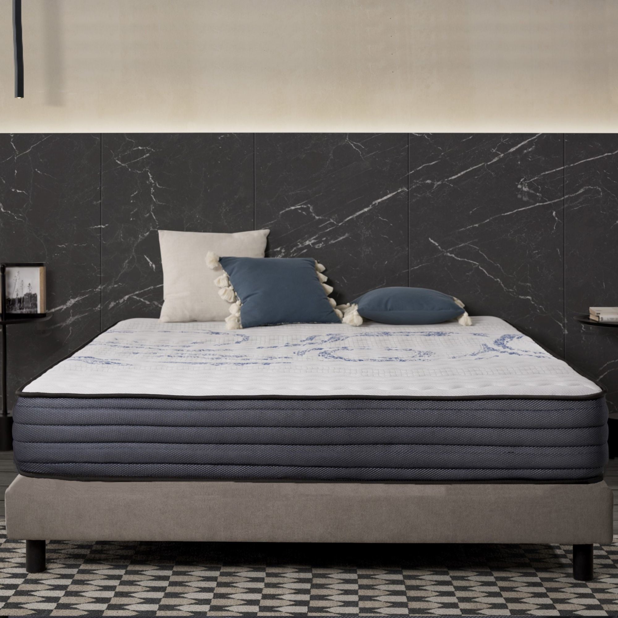 Matelas Perfectsleep 140x190 cm - Hybride - Épais 26 cm - Ressorts Ensachés + Mousse à mémoire HR + Blue Latex - Reversible - Hypoallergénique - 2
