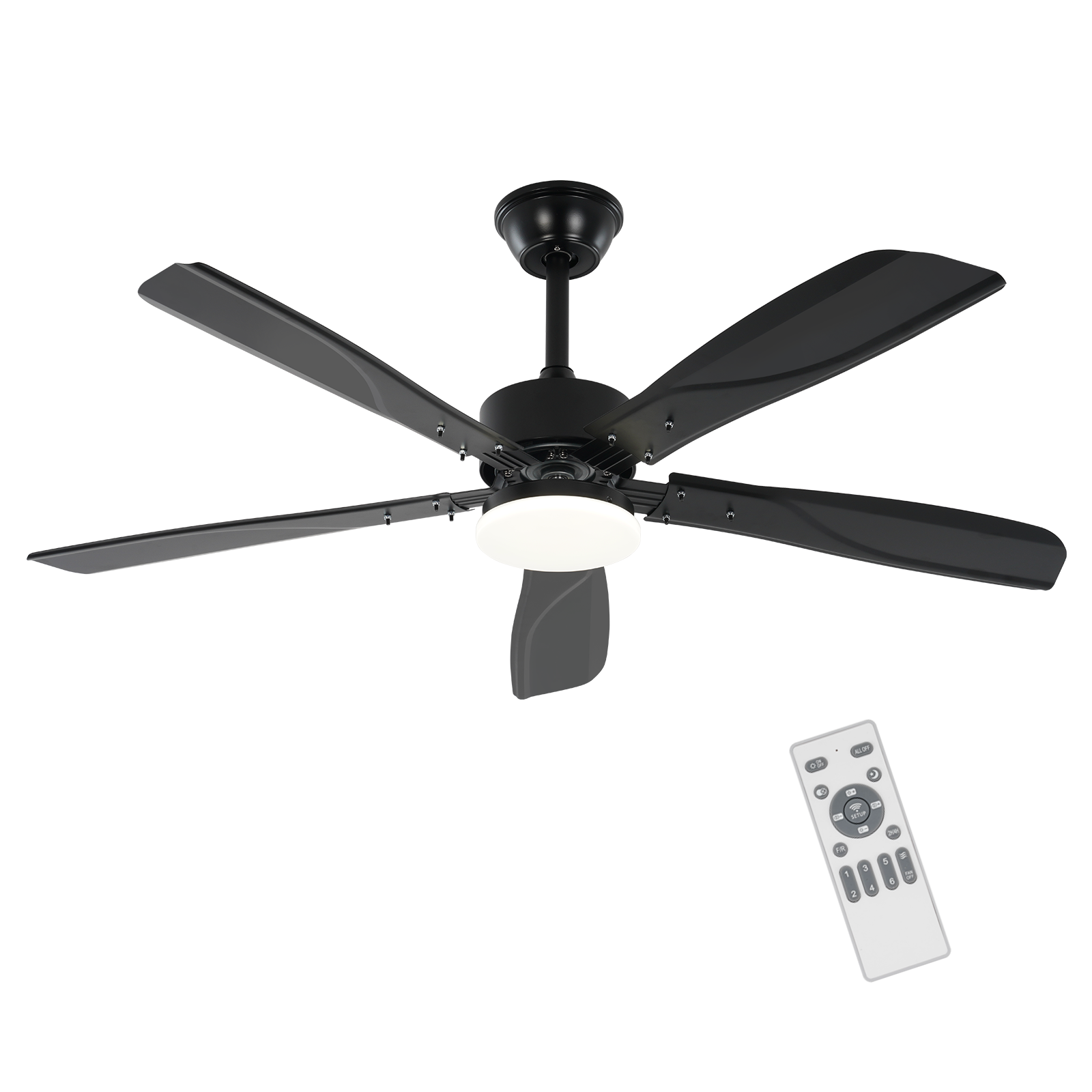Ventilateur De Plafond Avec Lumière, Ventilateur De Plafond LED Avec Telecommande Et Application Intensite Variable 3 Temperatures De Couleur 46 Cm 95820427