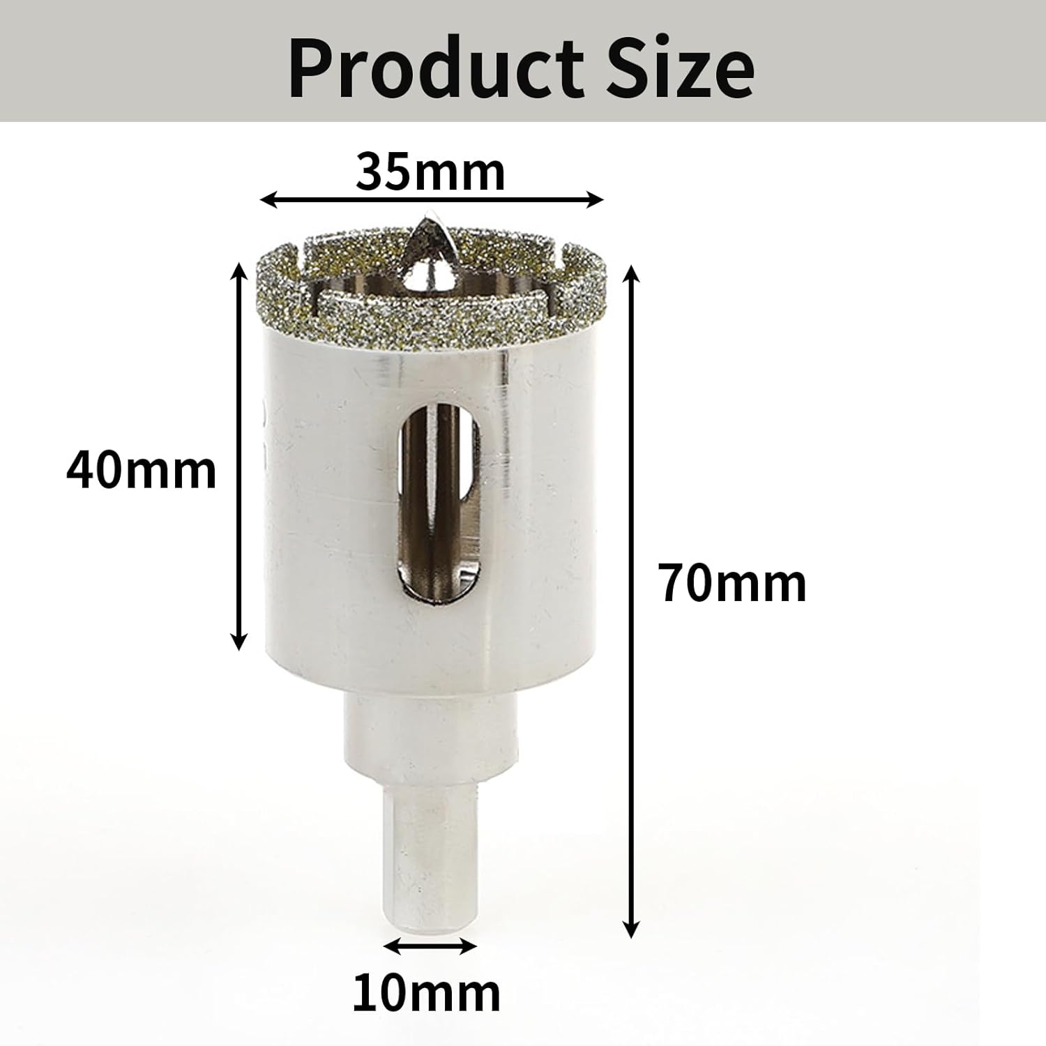 Sega a tazza diamantata da 35 mm, punta da trapano per piastrelle, ceramica, pietra e vetro, strumento preciso per il taglio di materiali duri - 2