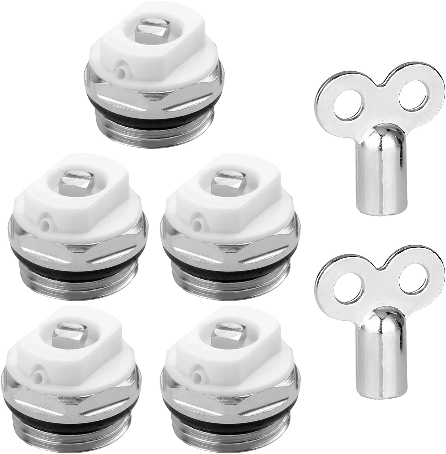 Zestaw 5 zaworów odpowietrzających do klucza odpowietrzającego do grzejników,klucz odpowietrzający do grzejników 1/2 cala,odpowietrznik do grzejników