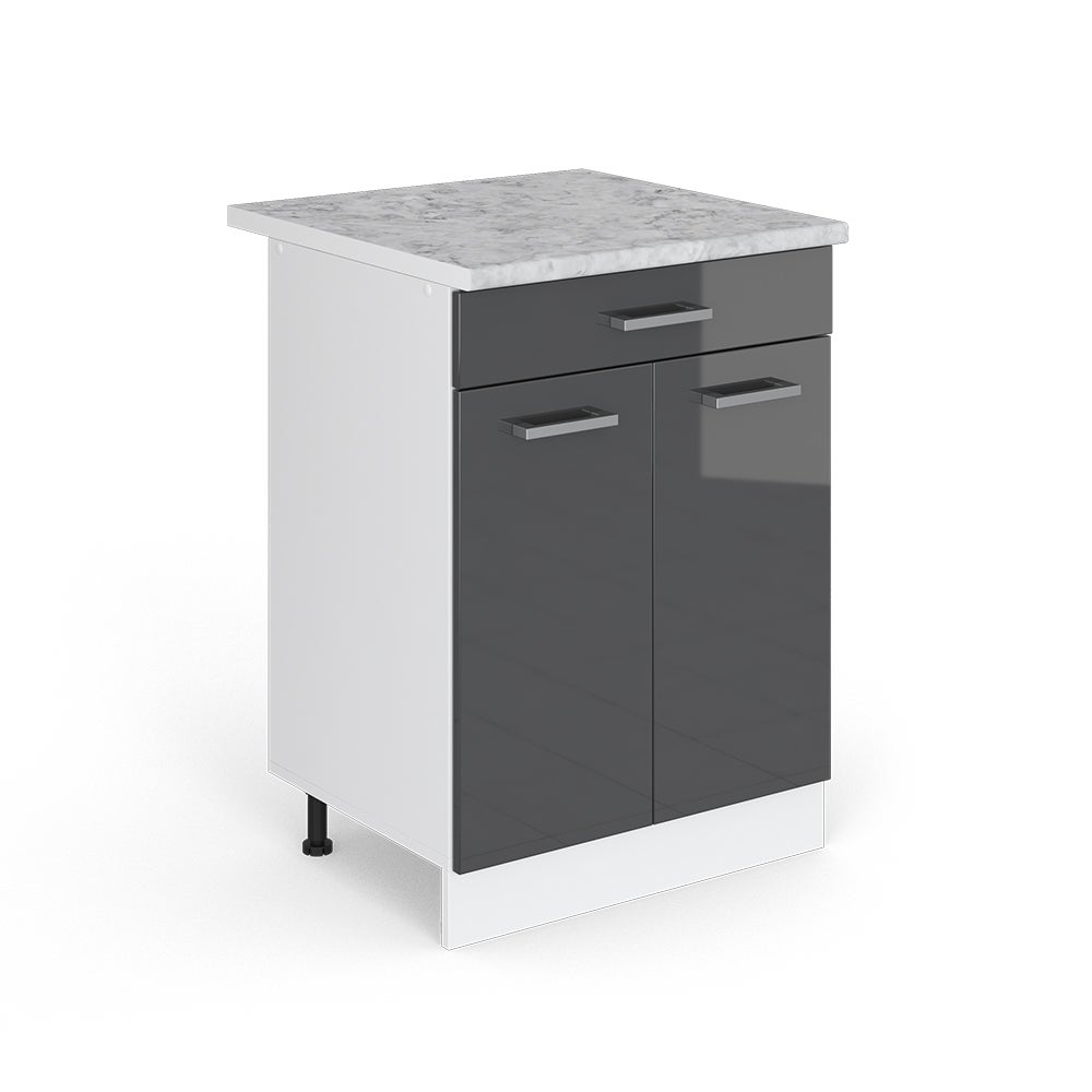 Vicco Uniwersalna jednostka bazowa R-Line, Antracyt wysoki połysk, 60 cm z szufladami