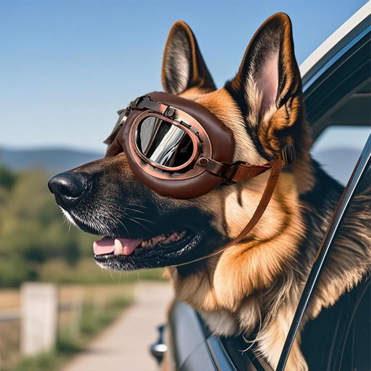 1 par de óculos de sol para cães - óculos de proteção vintage com tira ajustável - adequados para cães de tamanho médio e grande. - 4