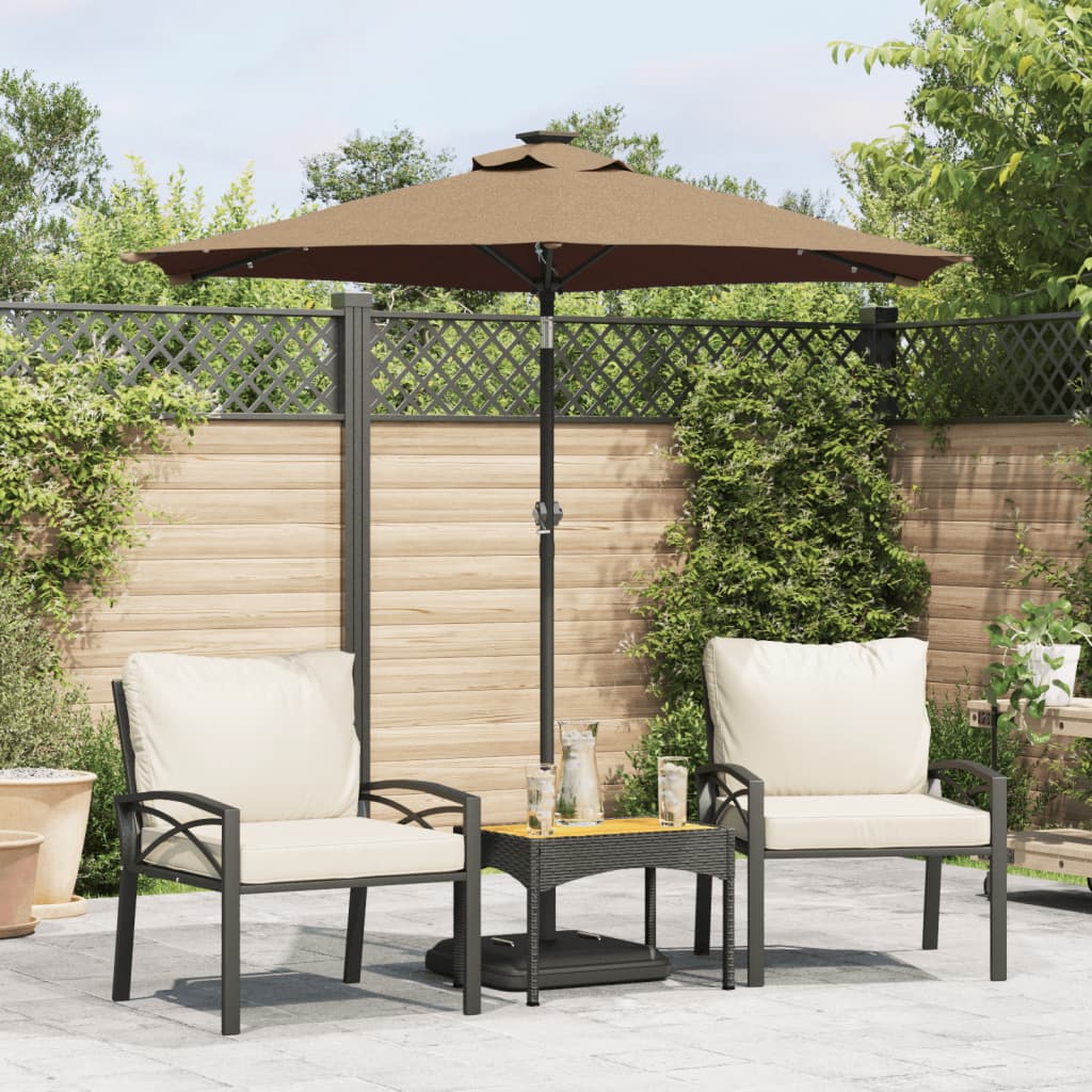 Ombrellone Doppio CONCEPT USINE Siena 2x4m – Grigio, Ovale, Struttura Acciaio, Tela Poliestere Impermeabile Anti UV, Con Manovella, Per Giardino E Piscina