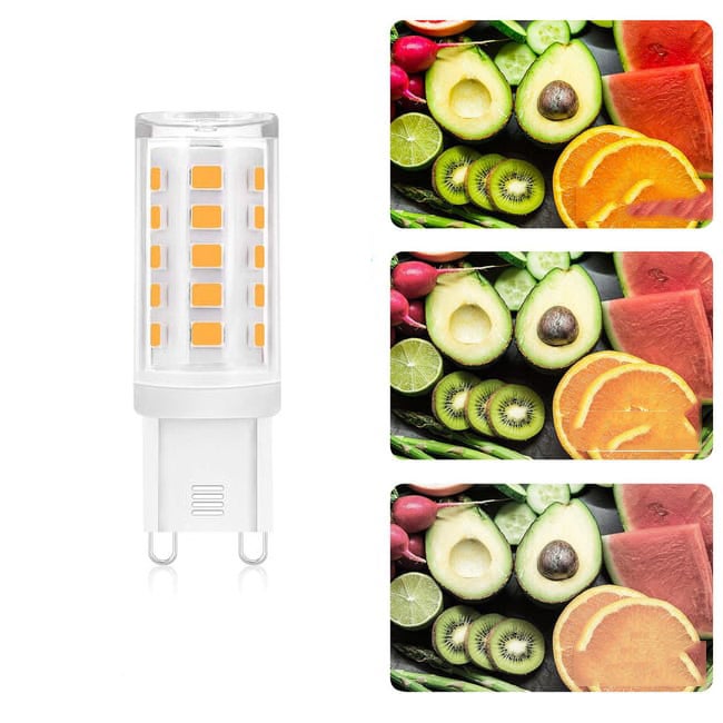 Embalagem de 5 lâmpadas LED de substituição para fonte de luz G9, pavios duráveis ​​e económicos, luz branca, 15,5 x 52 mm - 3