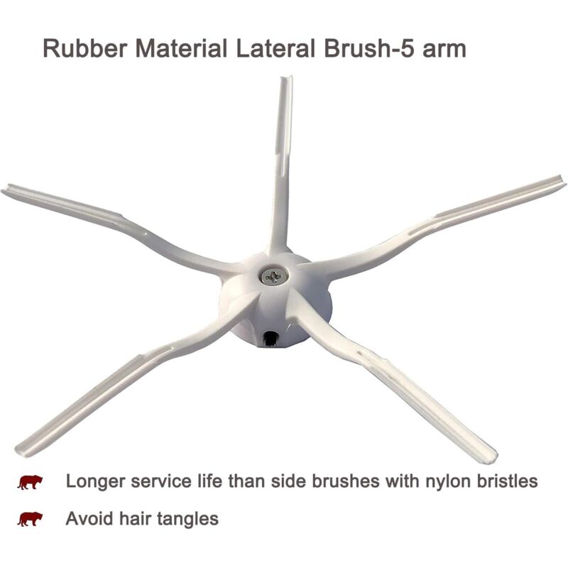 10 Pièces Accessoire, 2 Brosses Principales, 4 Filtres HEPA, 4 Brosses Latérales, Pour Roborock S5 Max S6 - 3