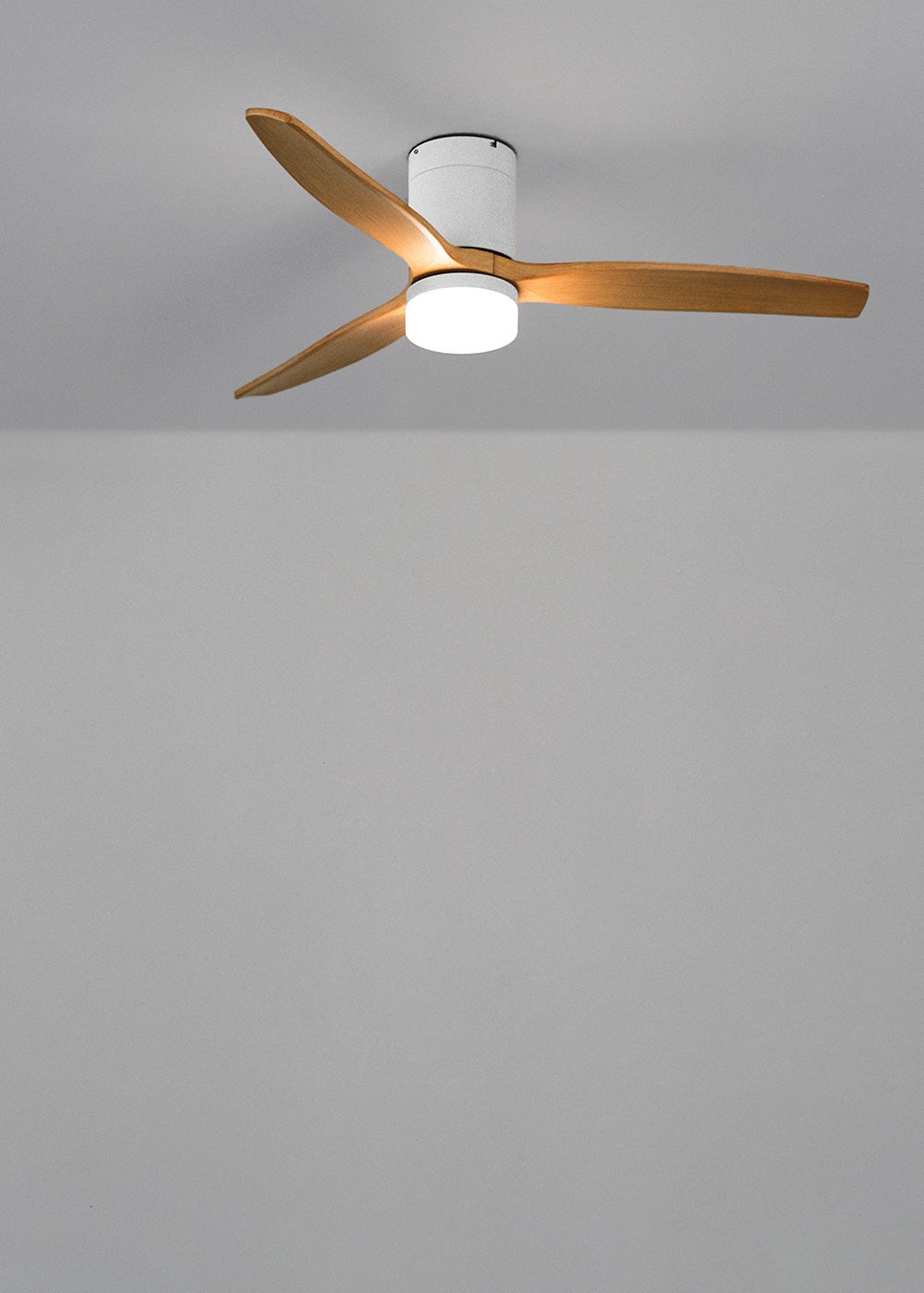 WIND CALM M - Ventilateur de plafond silencieux 40W avec pales techniques en ABS de différentes tailles avec eclaraige sans wifi - 4