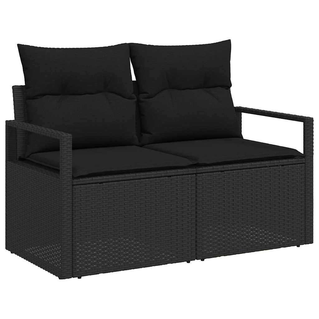 Ensemble de Canapés avec coussin 6 pcs Noir polyrotin vidaXL - 4
