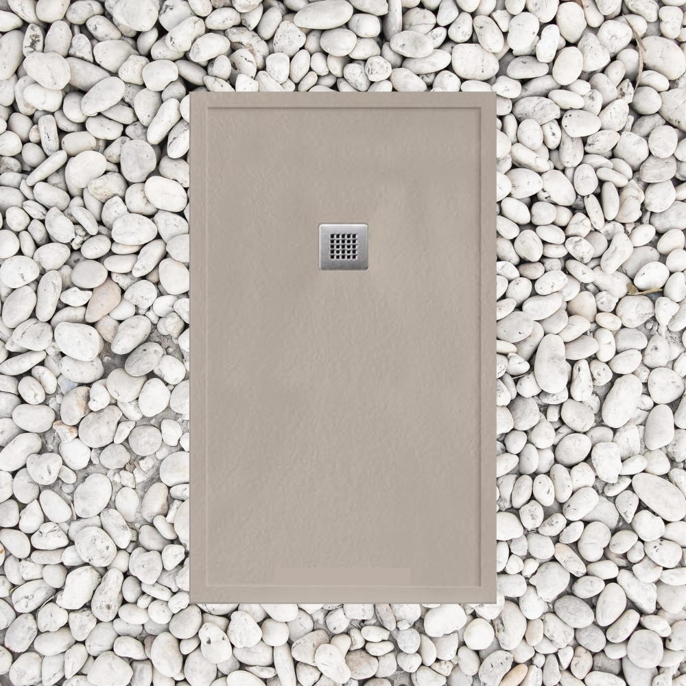 Brodzik prysznicowy MOKA Vulcano Line MAX 120x90 cm z żywicy i proszku marmurowego z wolnym odpływem - FRASCIO