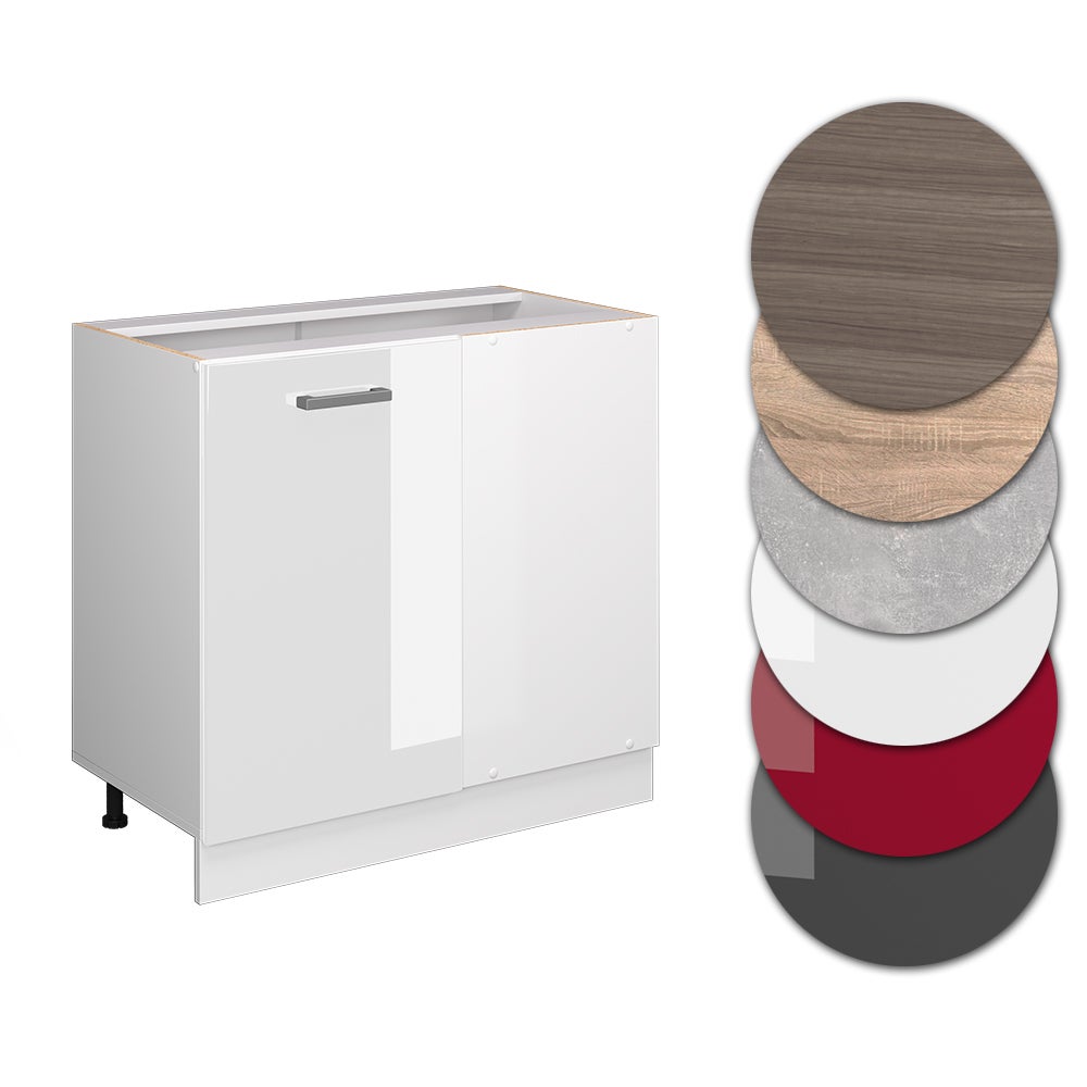 Vicco Meuble dangle R-Line, Blanc Haute brillance, 86cm sans PT - 5