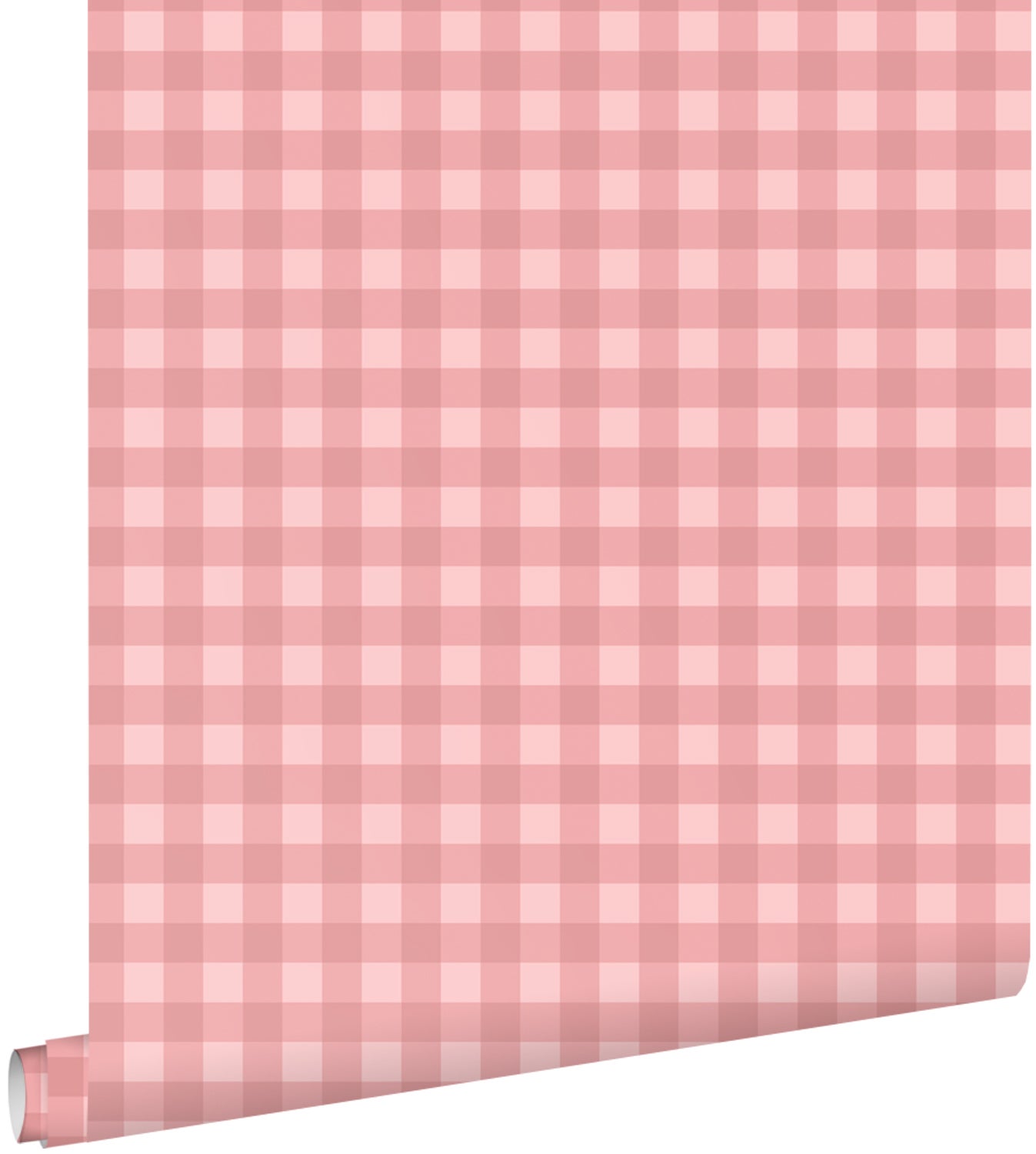 Tapeta motyw kratki różowym - 50 x 900 cm - ESTAHOME