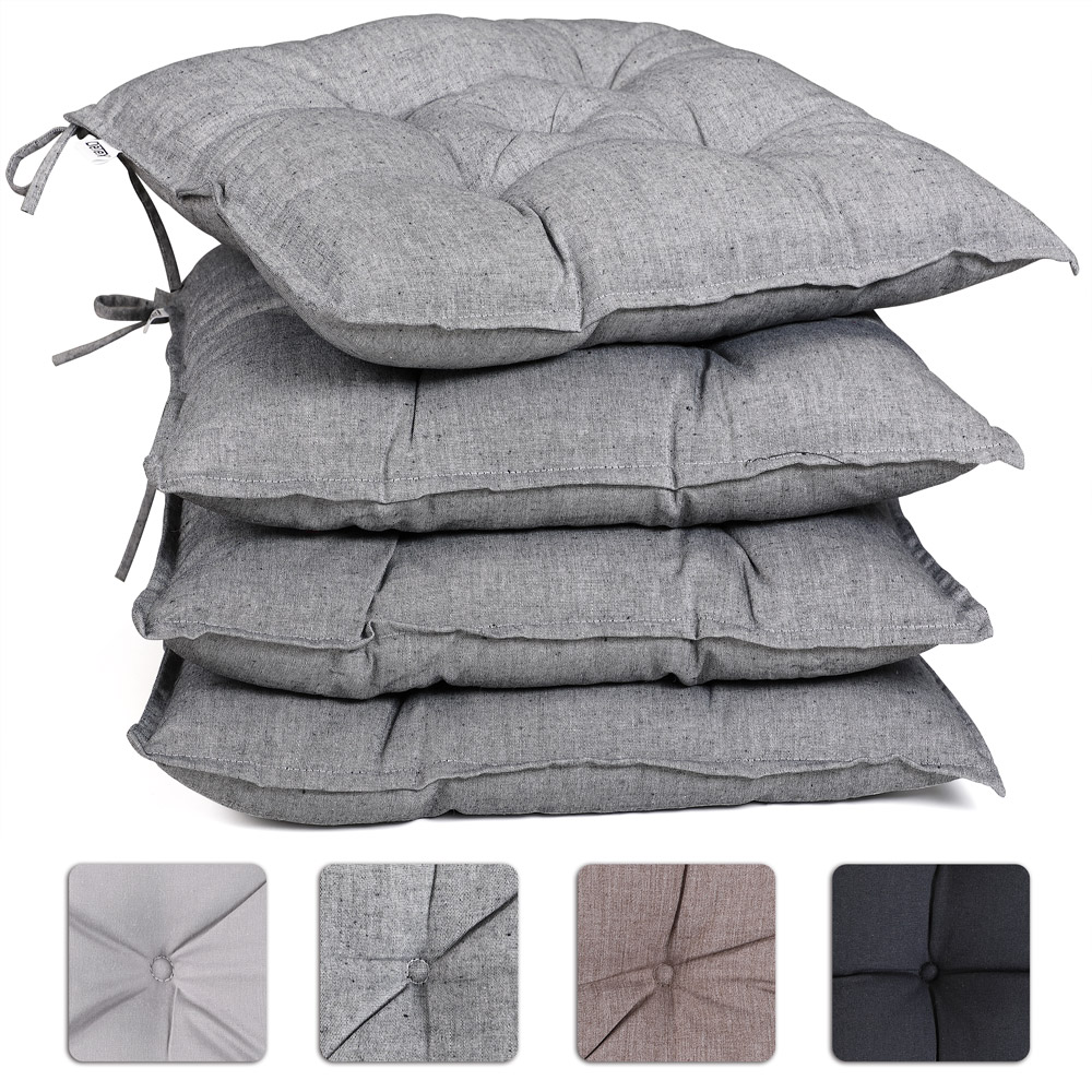 RULLENY Lot De 6 Coussins De Chaise Et Coussins De Chaise Avec Attaches