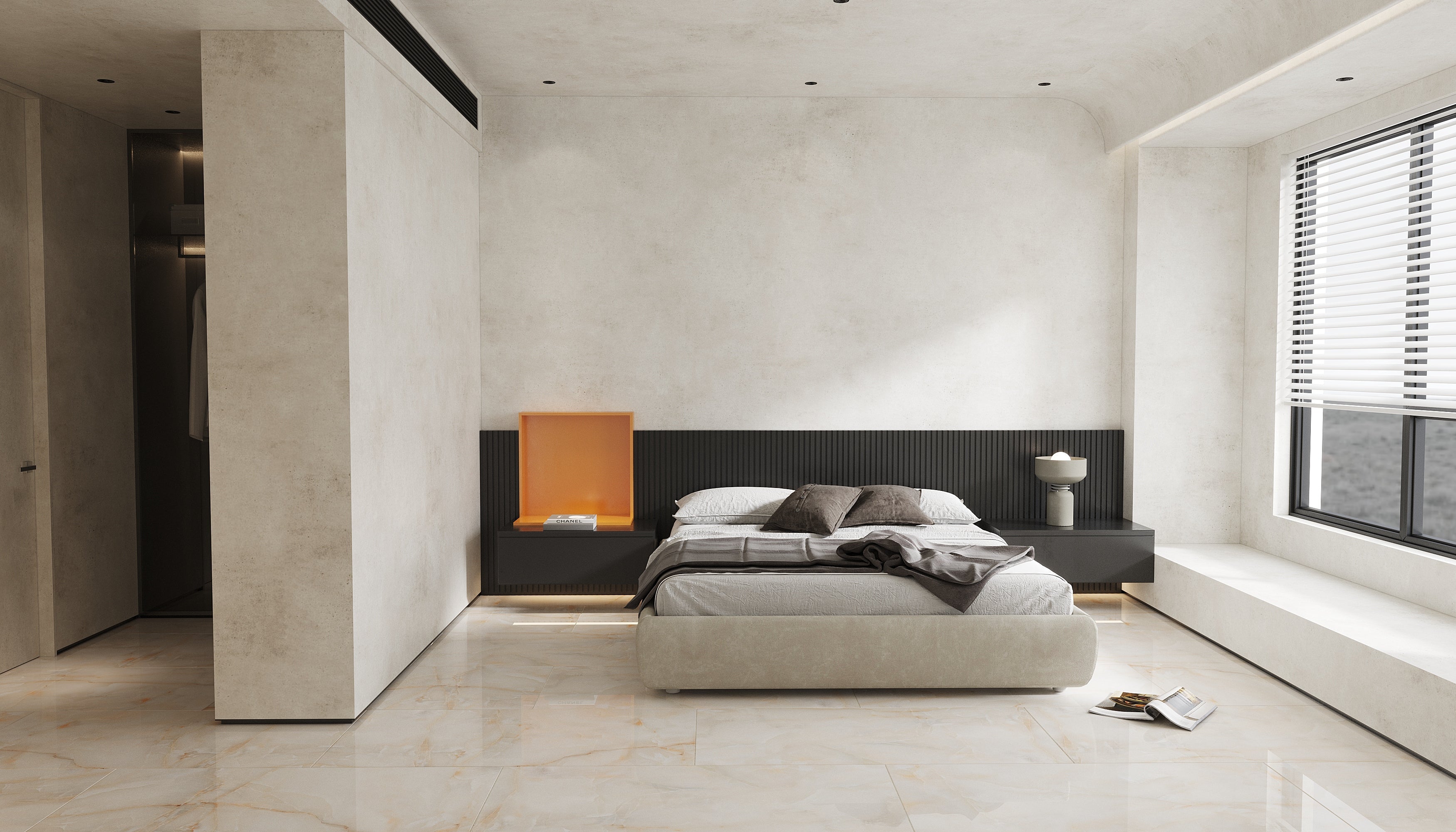 Carrelage sol / mur effet marbre beige SUN ONYX l.60 x L.120 cm Brillant QUA - 7