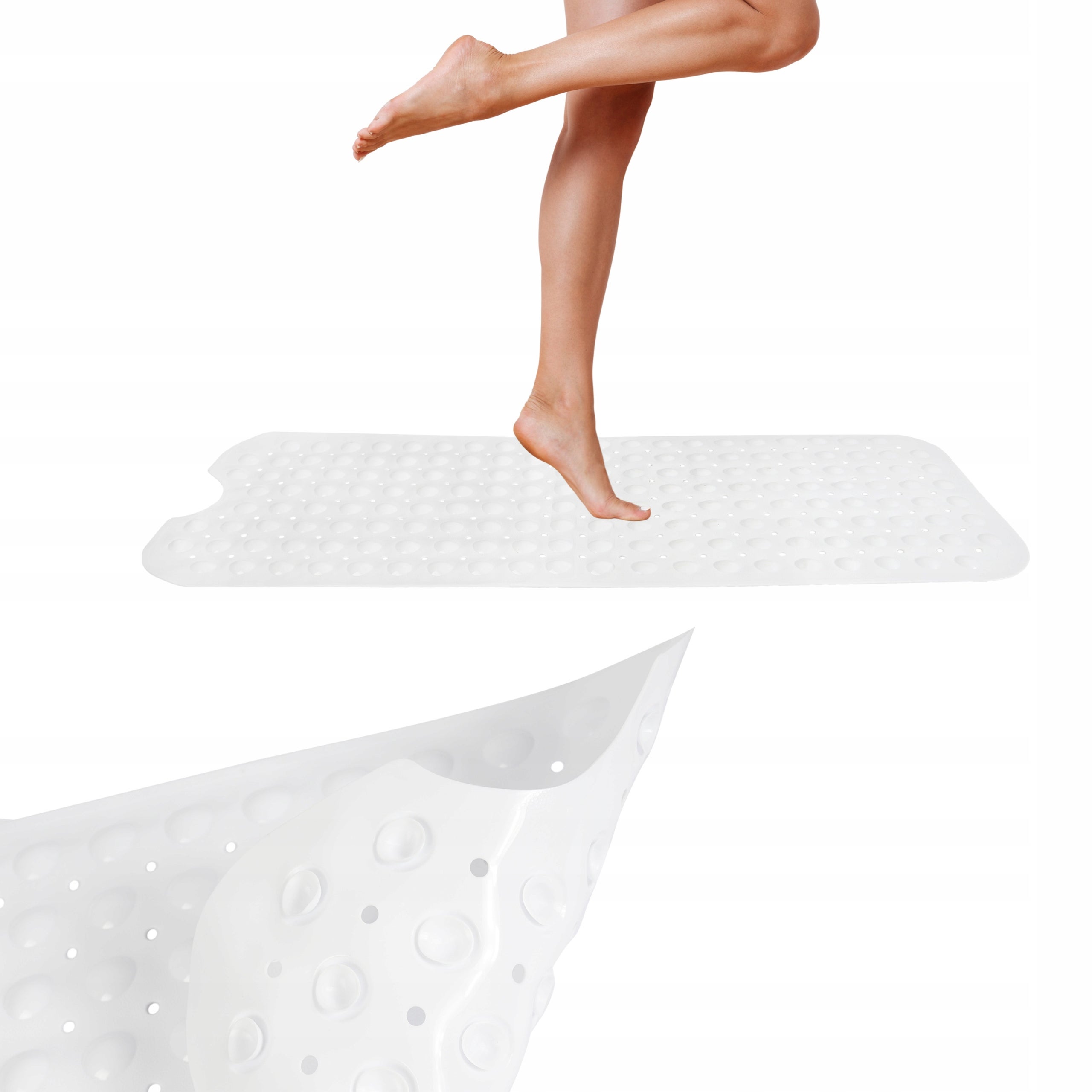 Mata łazienkowa antypoślizgowa Sepio 99x40 biała do wanny długa