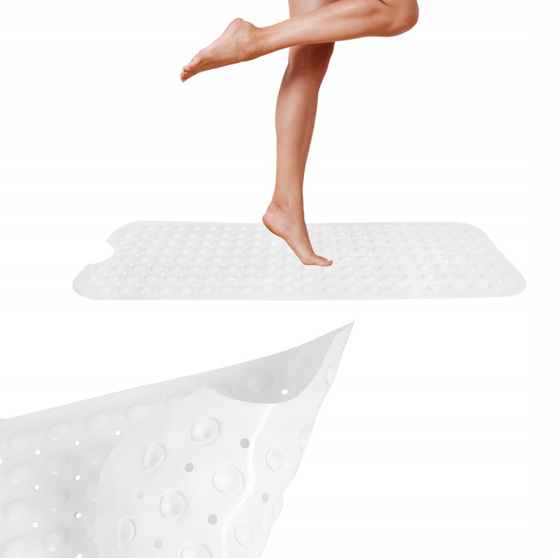 Mata łazienkowa antypoślizgowa Sepio 99x40 biała do wanny długa