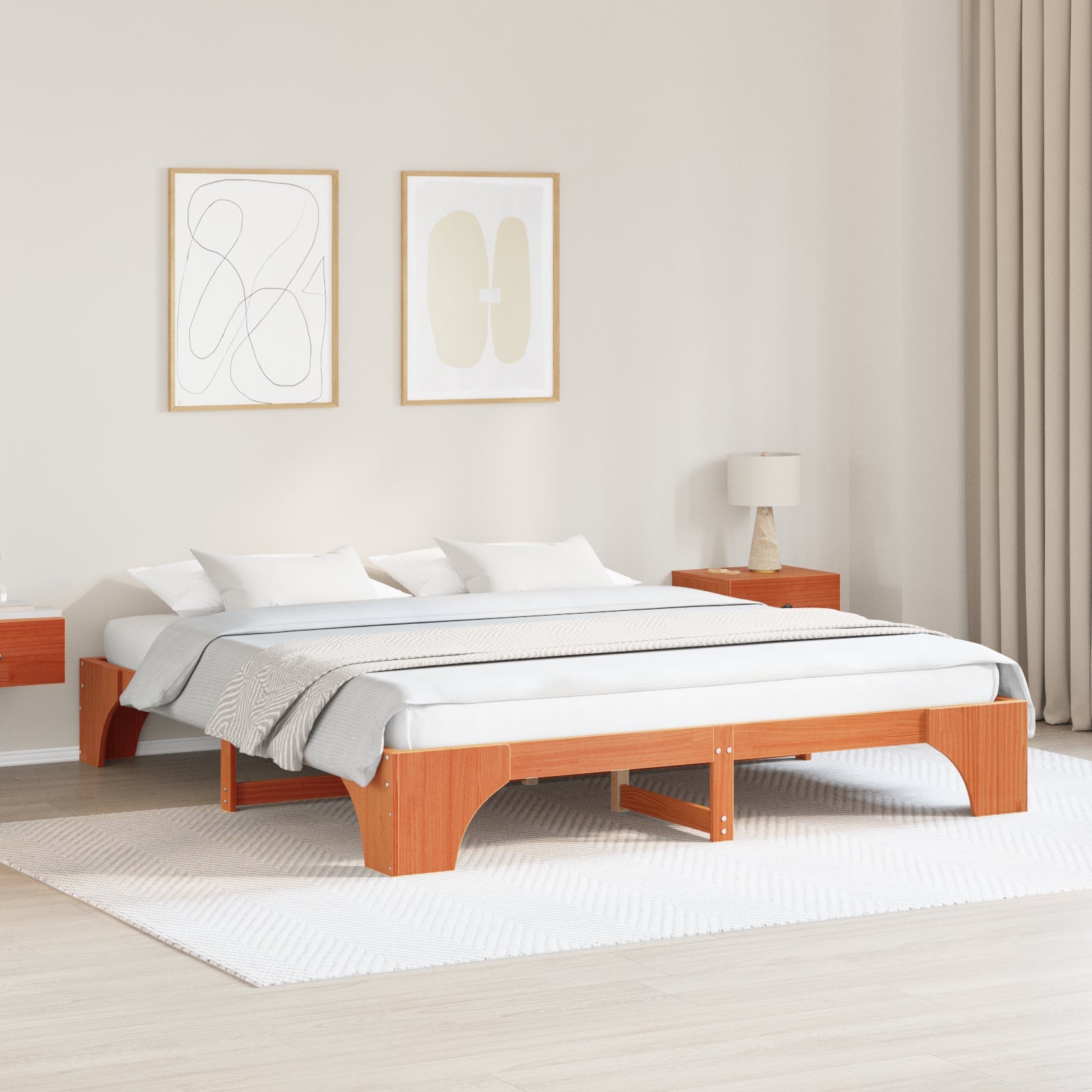 Ramka łóżka Woskowy Brąz 180 x 200 cm Lite drewno sosnowe vidaXL