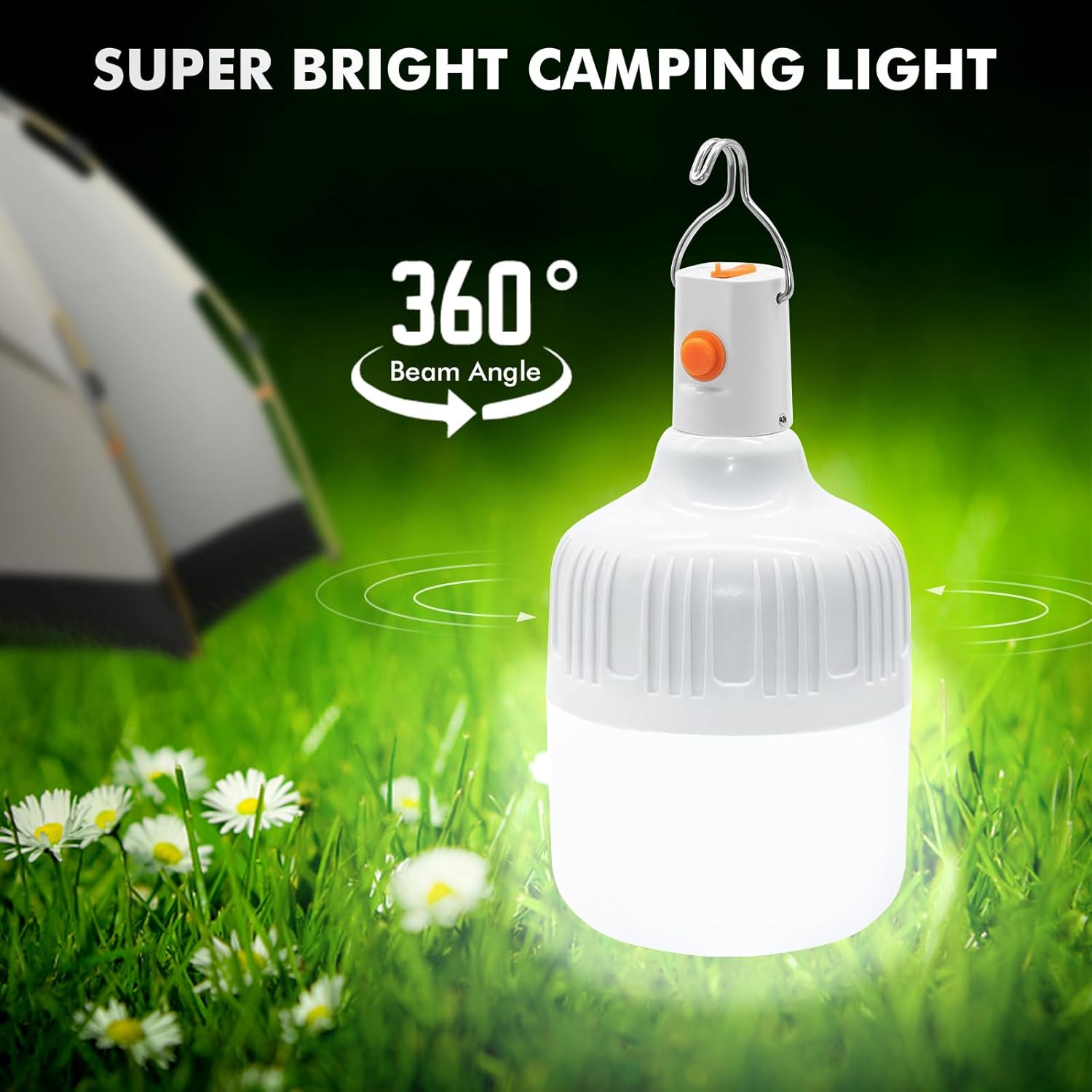 Lanterna a LED Pieghevole Lampada da Campeggio Bianco Caldo Impermeabile Solare USB Ricaricabile 3 Modalità Dimmer Torcia per Campo Domestico Escursionismo Pesca Emergenze