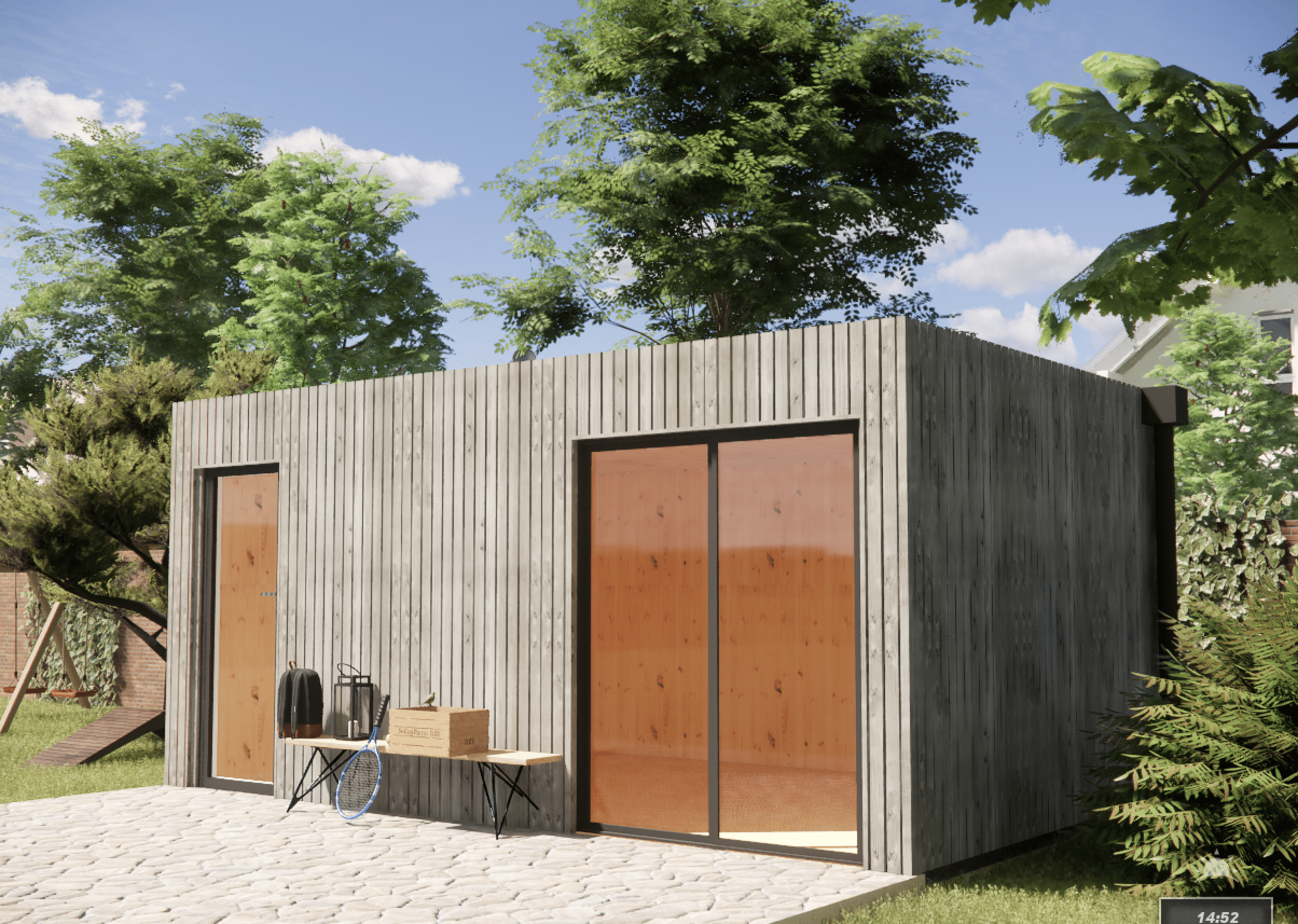 Dépendance jardin sans permis en bois 5,5 x 3,5 x 2,7 m avec plancher isolé - 6