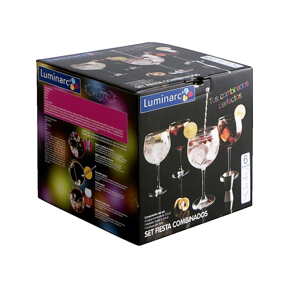 Luminarc Set De 4 Copas Fiesta Con Cuchara Mezcladora+Medidor 71,5Cl , Leroy Merlin