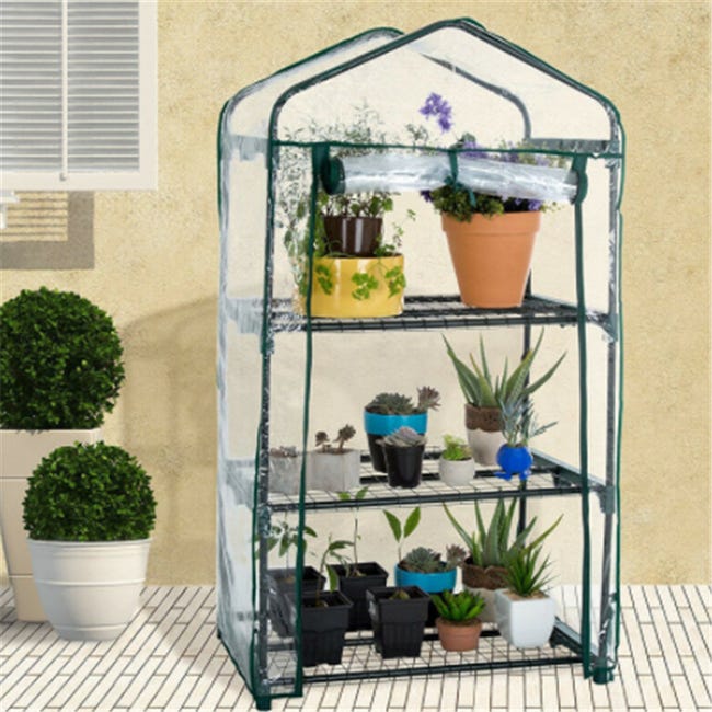 Mini invernadero de PVC impermeable de 2 niveles para plantas de ...