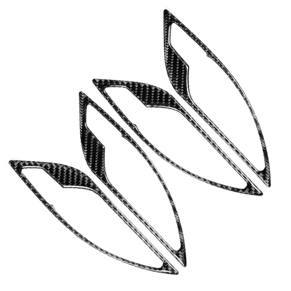 Set De 8 Adhesivos Protectores Para Manijas De Puertas De Coche Emblema De Fibra De Carbono