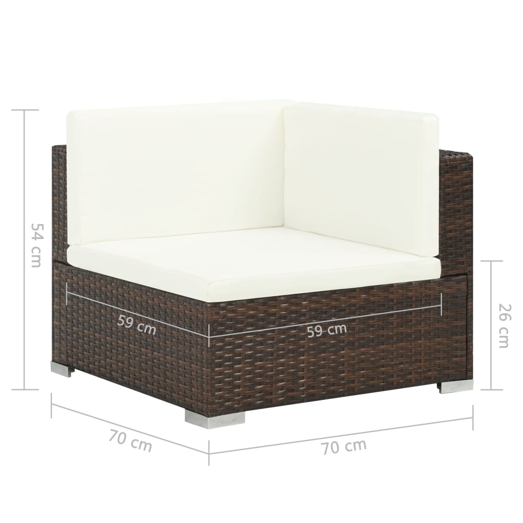 Maison Exclusive - Set Divani da Giardino 8 pz con Cuscini in Polyrattan Marrone - 8