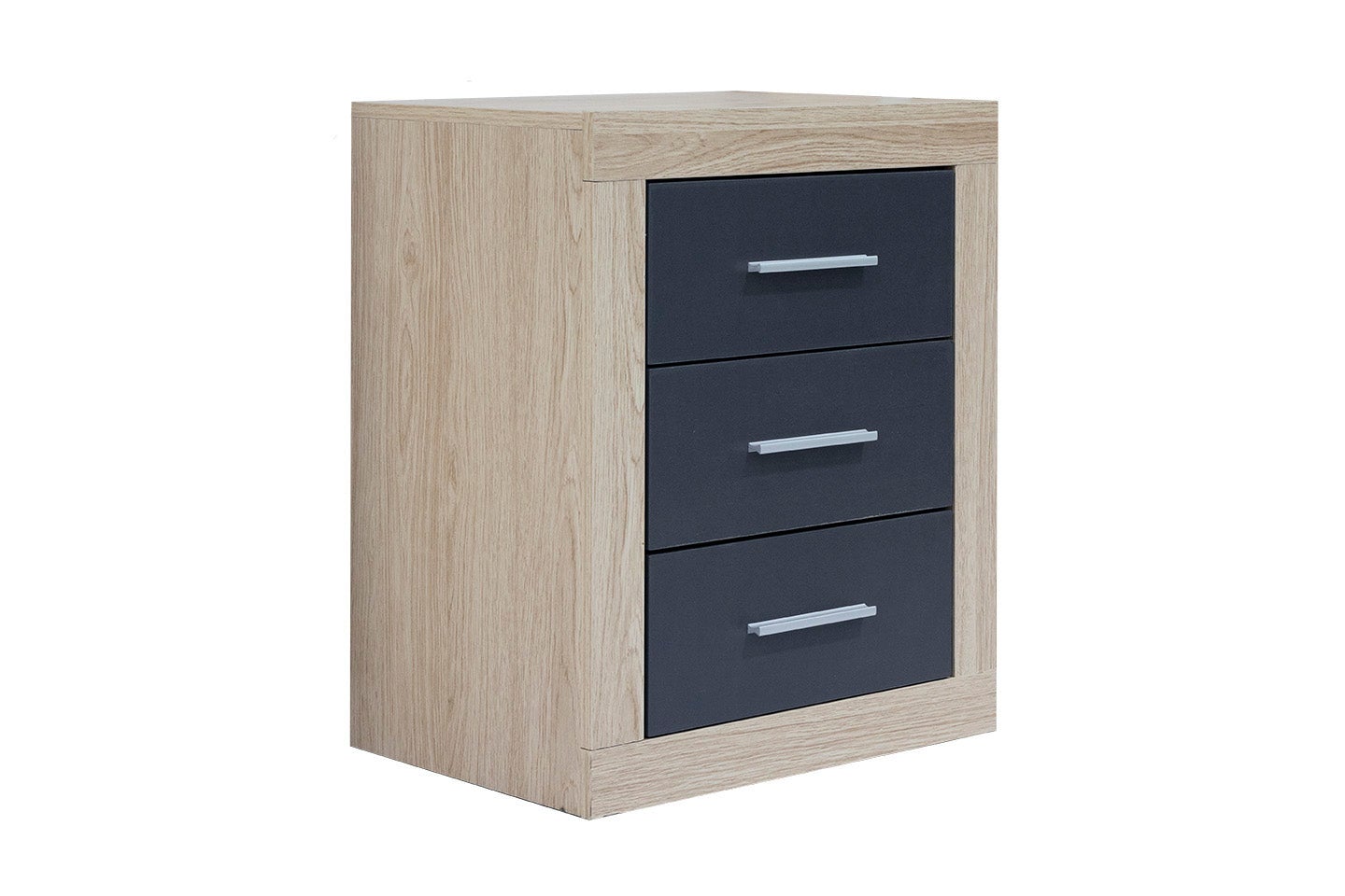 Mesita de Noche Kiara 3 Cajones Cambria y Blanco 50x60 cm - 6