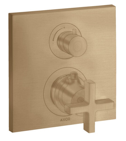 Hansgrohe AXOR Starck Bordes De Bañera De 2 Orificios Con Termostato, Color: Níquel Cepillado