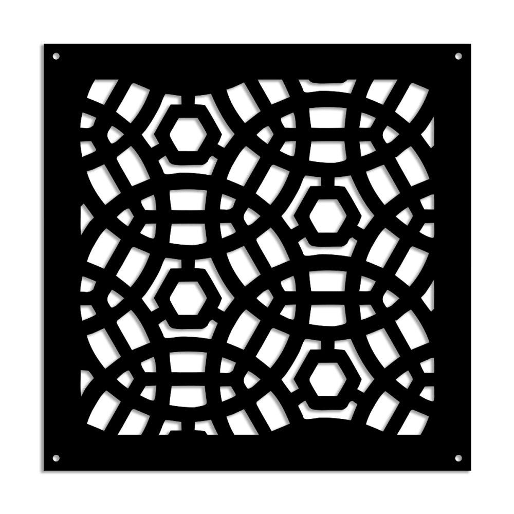 MAYA PELOTA - Panel perforowany z PVC - Parasol przeciwsłoneczny - Rozmiar 73x73 cm - Grubość 1 cm - Kolor CZARNY