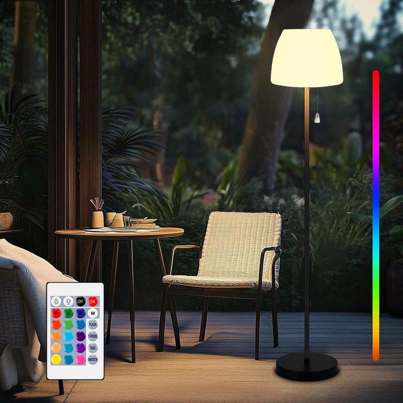 Solarna lampa stojąca do użytku na zewnątrz, z czujnikiem światła, możliwość ściemniania, ciepła biel i bateria RGB, bezprzewodowa, ładowana przez USB