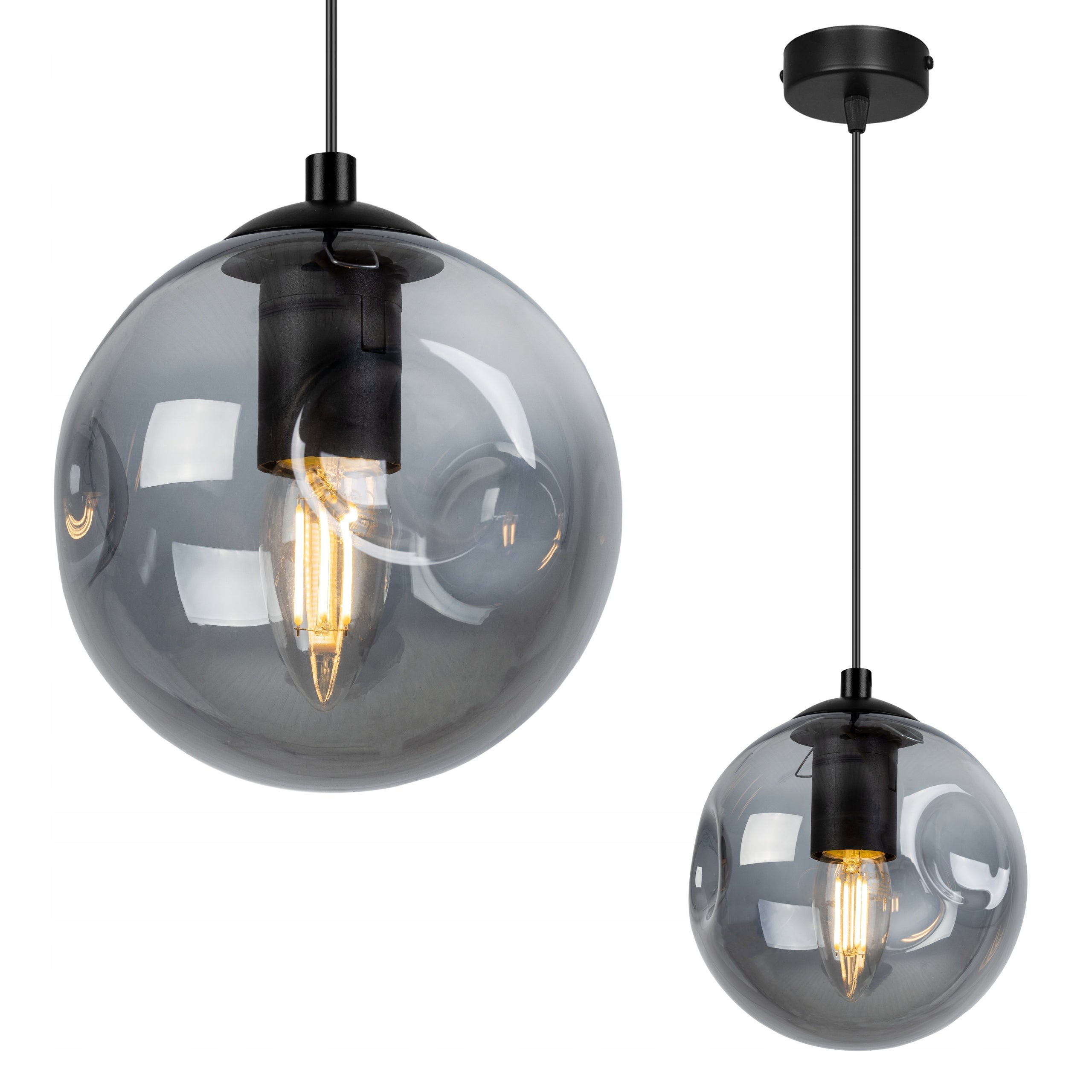 Lampa sufitowa wisząca Monako boho 1xE27 abażur kule grafitowe Light Home LH