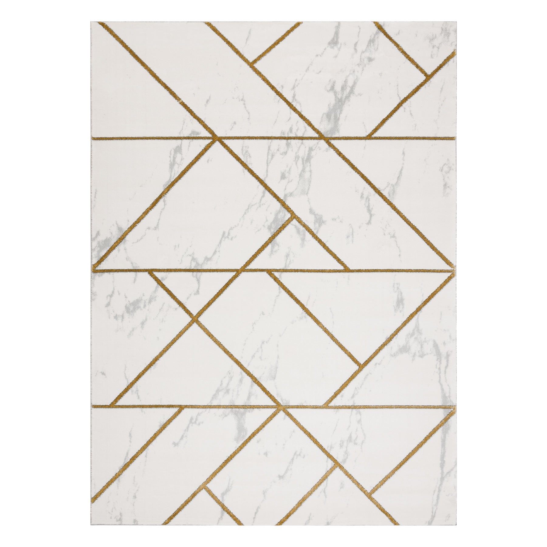 Dywan EMERALD ekskluzywny 1012 glamour, stylowy geometryczny, marmur krem / złoty 120x170 cm - 3