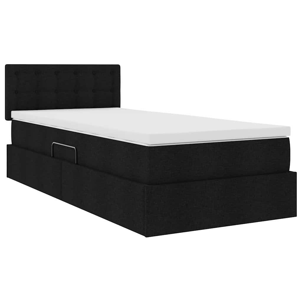 Lit avec rangement et matelas Noir 90 x 200 cm Velours - 5
