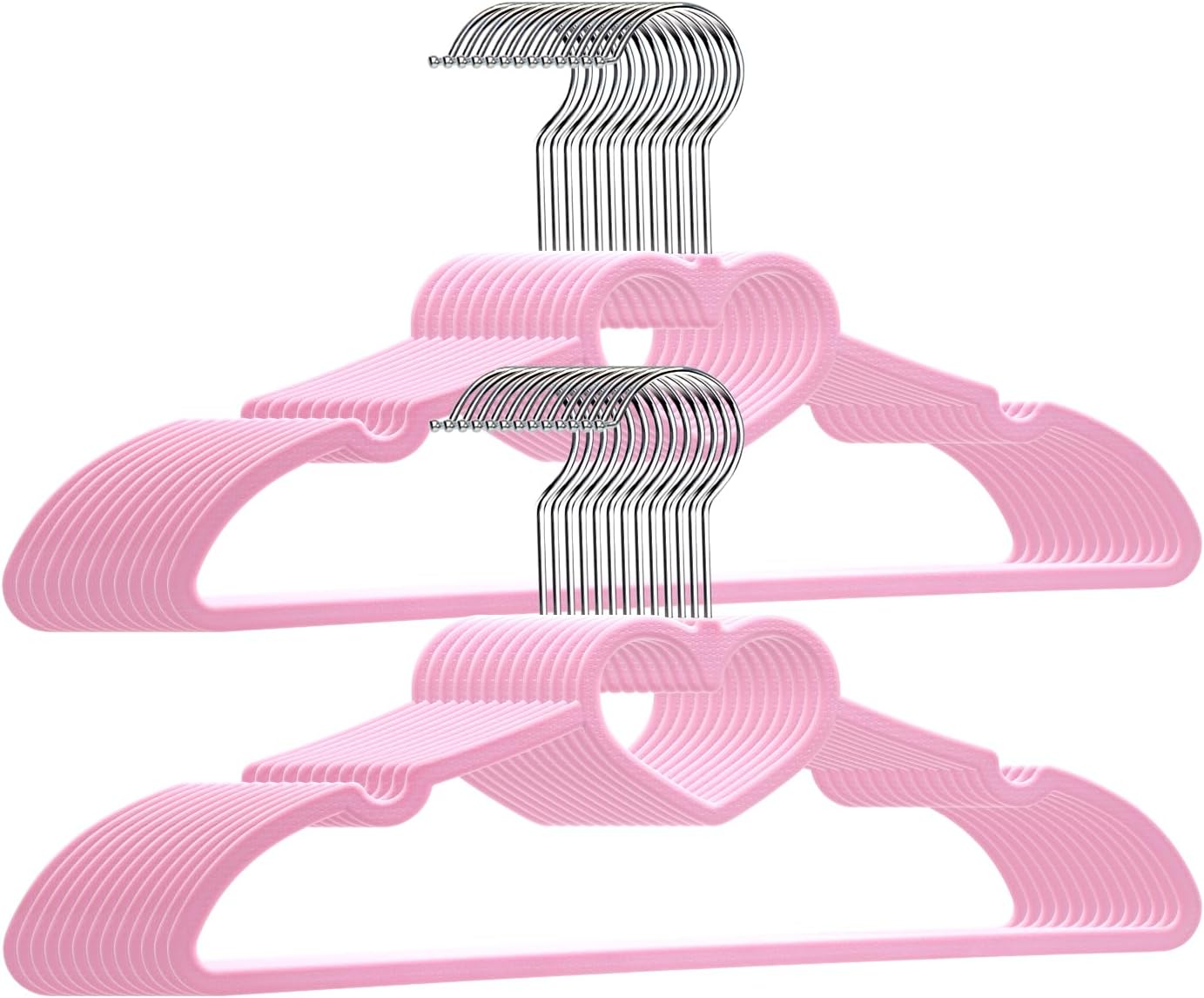 20 szt. 39 x 21 x 0,5 cm, różowe, obrotowe 360-stopniowe wieszaki plastikowe, trwałe do wieszania ubrań, koszul i kurtek