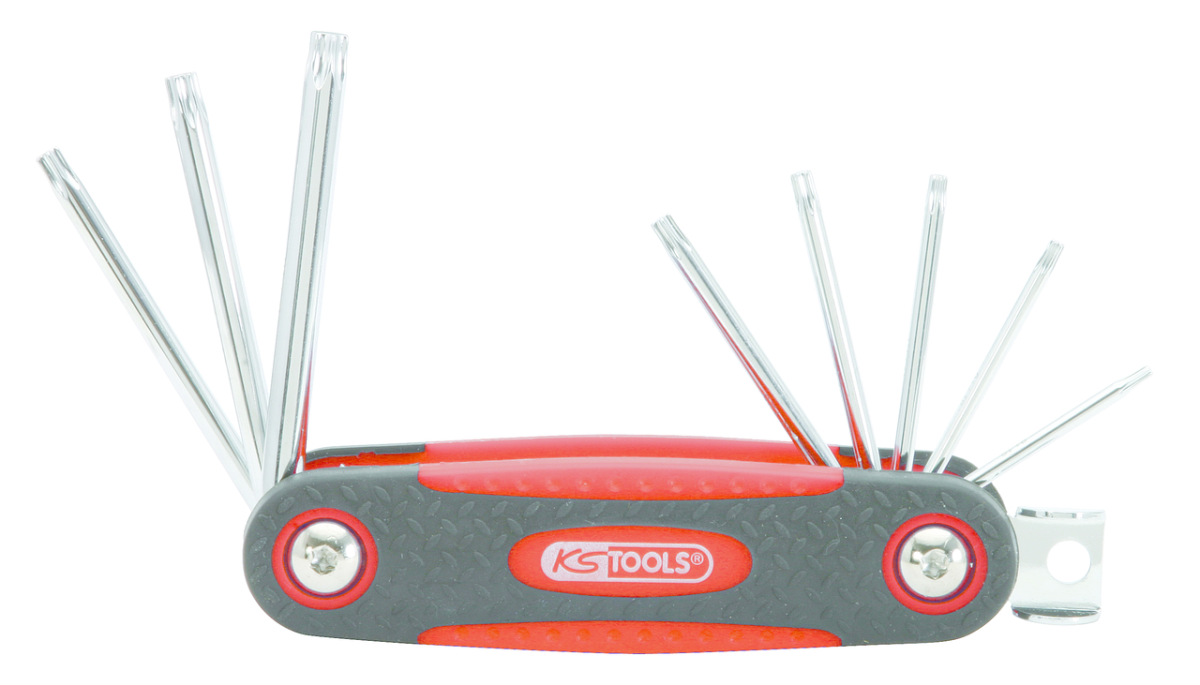Jeu De 8 Clés TORX Mâles KS Tools - ChromePLus, Monture Pliable - Pour Travaux De Précision