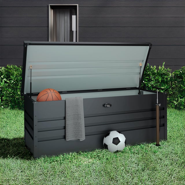 Arcón de jardín metálico 716 L Wasabi - 165x70x62cm - Espesor 0,40mm Robusto - Cierre con llave