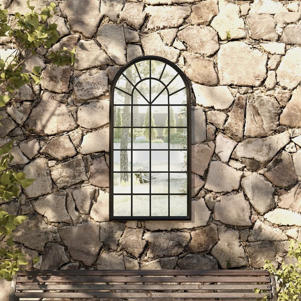 Vidaxl Espejo De Jardín 90X45 Cm De Hierro Para Uso Exterior Negro , Leroy Merlin