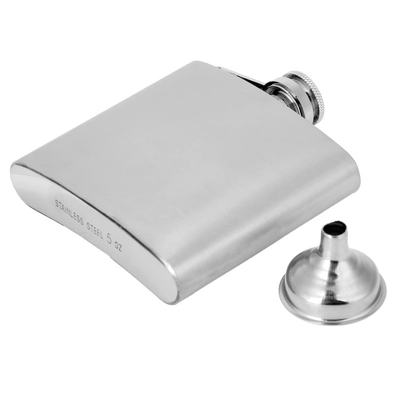 Przenośna butelka na whisky ze stali nierdzewnej, kieszonkowa butelka ze stali nierdzewnej na whisky, likier, wino, napój (141,7 g)