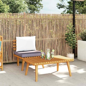 2 Tabourets Jardin Acacia Massif Avec Coussins 40x40x42cm - Extérieur