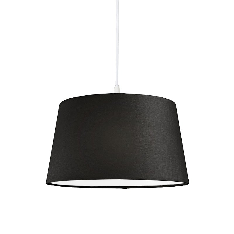 Qazqa nowoczesny lampa wisząca z kloszem (1 punkt) - Hanglamp - czarny, okrągły, max. 60w, kompatybilny z żarówką LED, e27