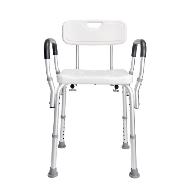 SGABELLO BAGNO TONDO in Alluminio Altezza Regolabile Sedile Doccia