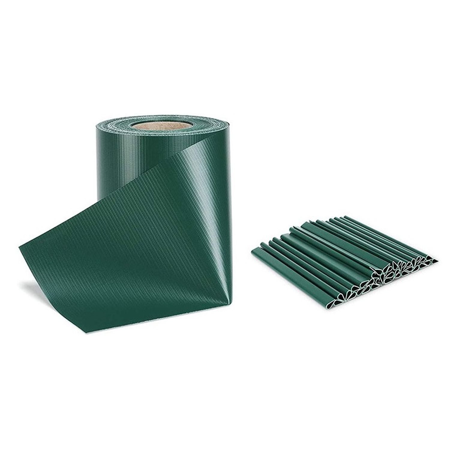 Sichtschutzmatte Aus PVC – 70 M X 19 Cm, 450 G/m², Hellgrau, Mit 70 Clips Für Zaunmontage