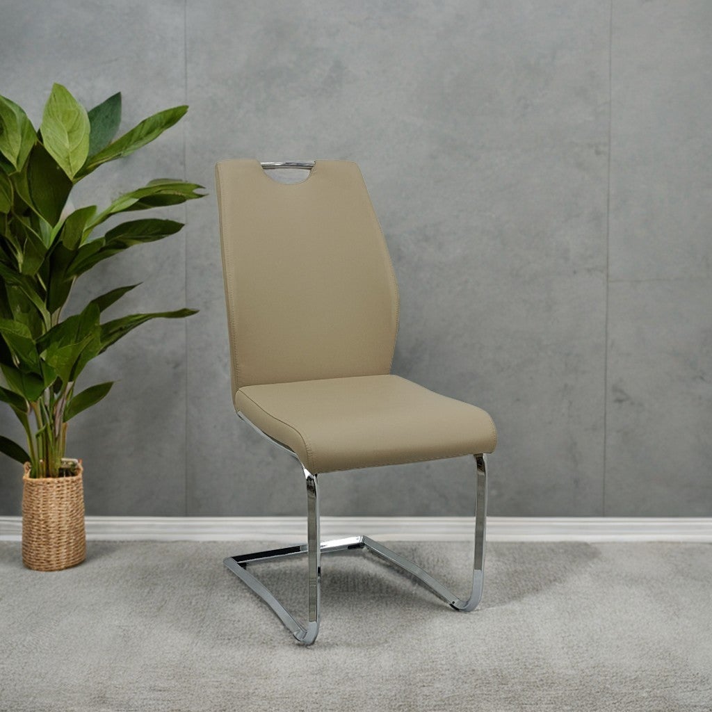 Marvin Sedia con Struttura in Metallo e Seduta Imbottita Edda di Design Moderno per Casa Ufficio Sala da Pranzo (4, Tortora) - 4