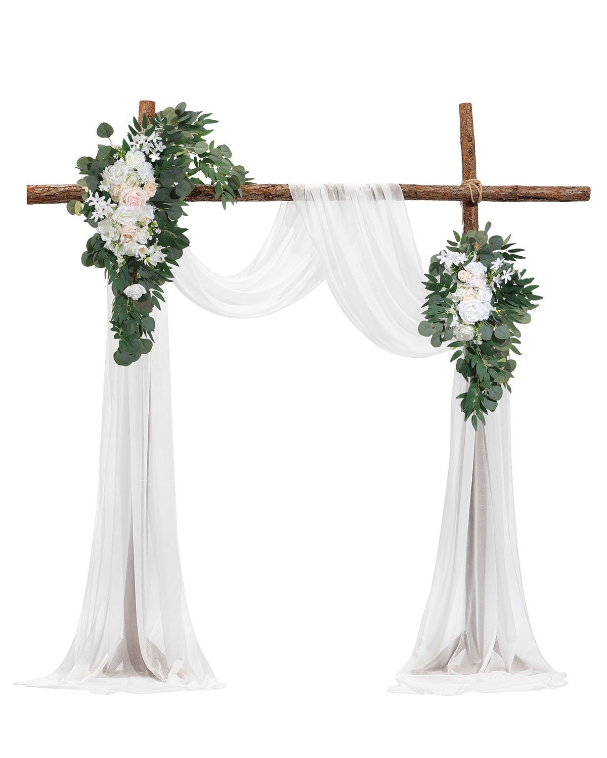 Set di fiori artificiali bianchi per decorazione di sedie nuziali e