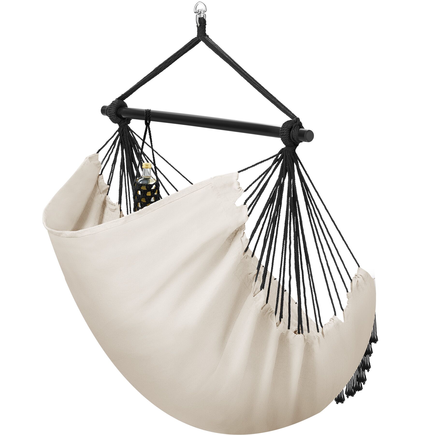 Fauteuil suspendu en polyester et coton 1 place style boho TECTAKE - 3