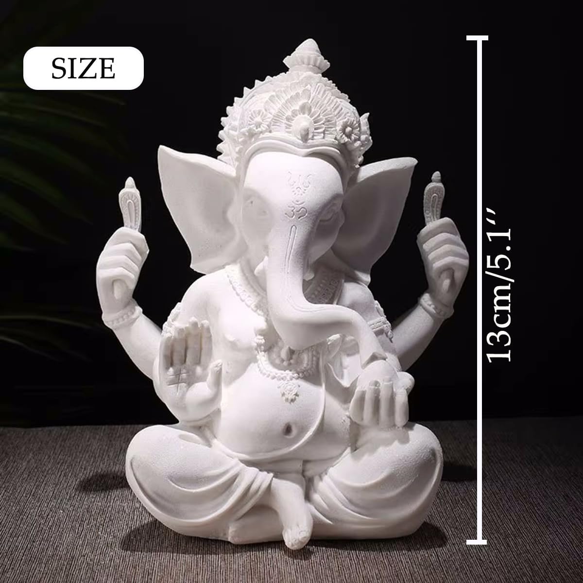 PIGPIGFLY Indyjska figurka bożka, dekoracja domu, starożytna grecka figurka, dekoracja biura, rzeźba z żywicy poliestrowej (13 cm/biała) - 3