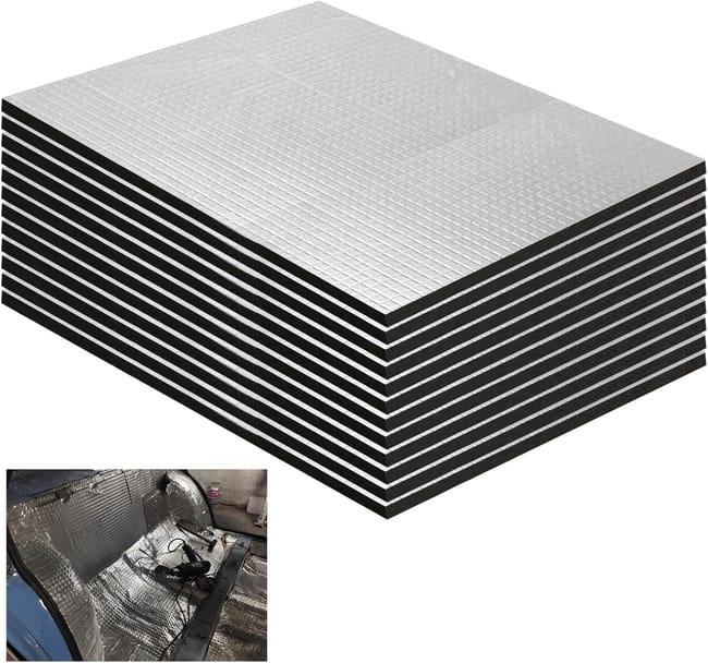 Mata akustyczna izolacyjna, 250 x 180 x 5 mm, mata akustyczna samochodowa, samoprzylepne panele akustyczne, 12 sztuk