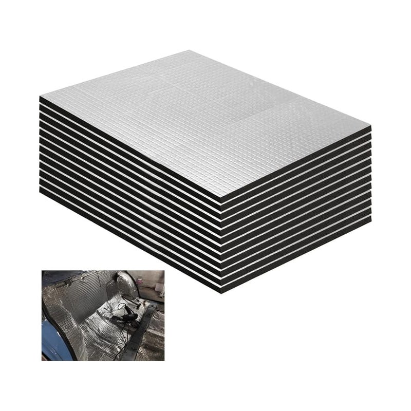 Mata akustyczna izolacyjna, 250 x 180 x 5 mm, mata akustyczna samochodowa, samoprzylepne panele akustyczne, 12 sztuk