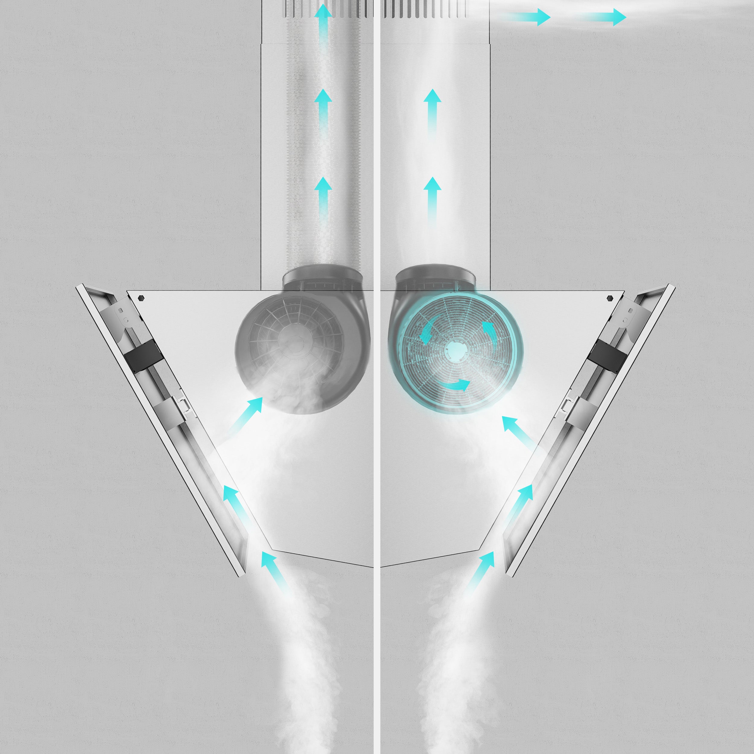 CIARRA Hotte Inclinée 60cm 650m3/h Classe A+++ 3 Vitesses Evacuation ou Recyclage Acier CD6762AS - 7